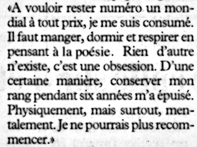 Lorenzo Menoud, numéro 1 mondial