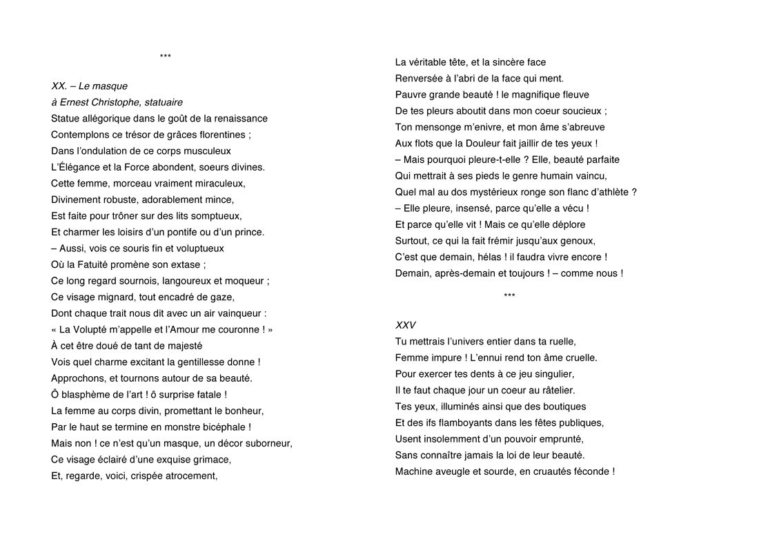 LES FLEURS DU MAL AU DOS