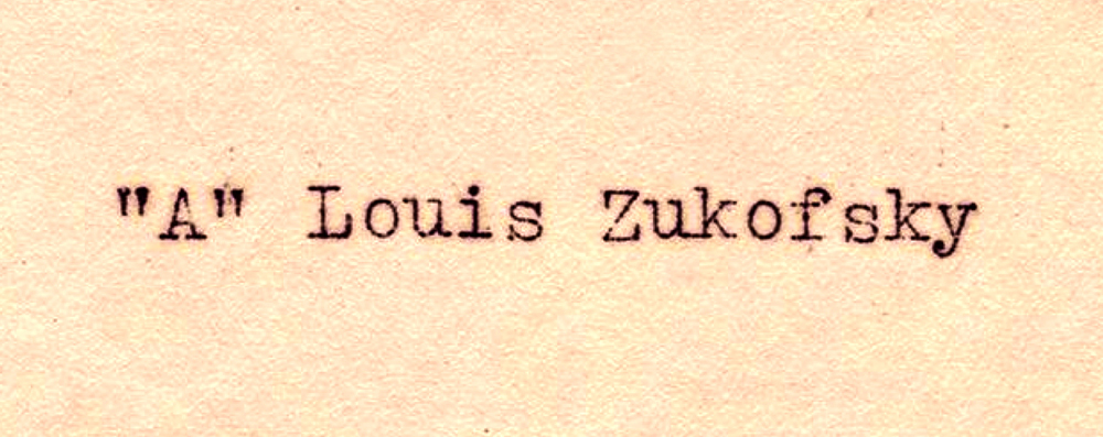 Lorenzo Menoud, Louis Zukofsky